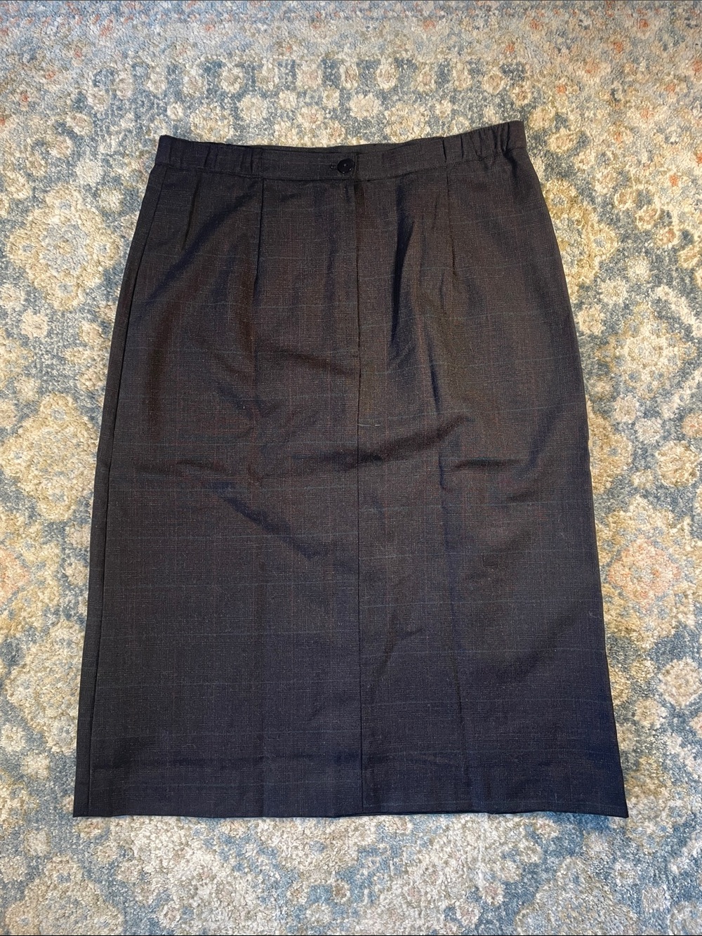 Women's Tailored Pencil Skirt in Dark Navy 100% Wool size 10 Made in the USA